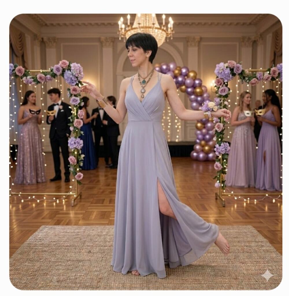 Jenny Yoo Annabelle Gown Dress Convertible Sleeveless V-Neck Strappy Purple 12
